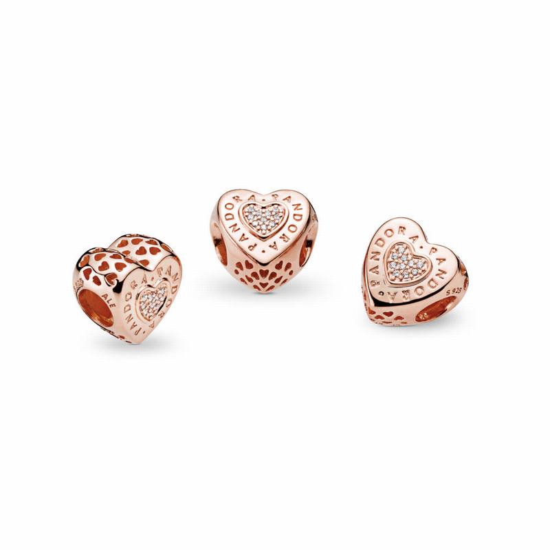 Pandora Australia Rose™ Signature Heart Charm | DKZJSA135